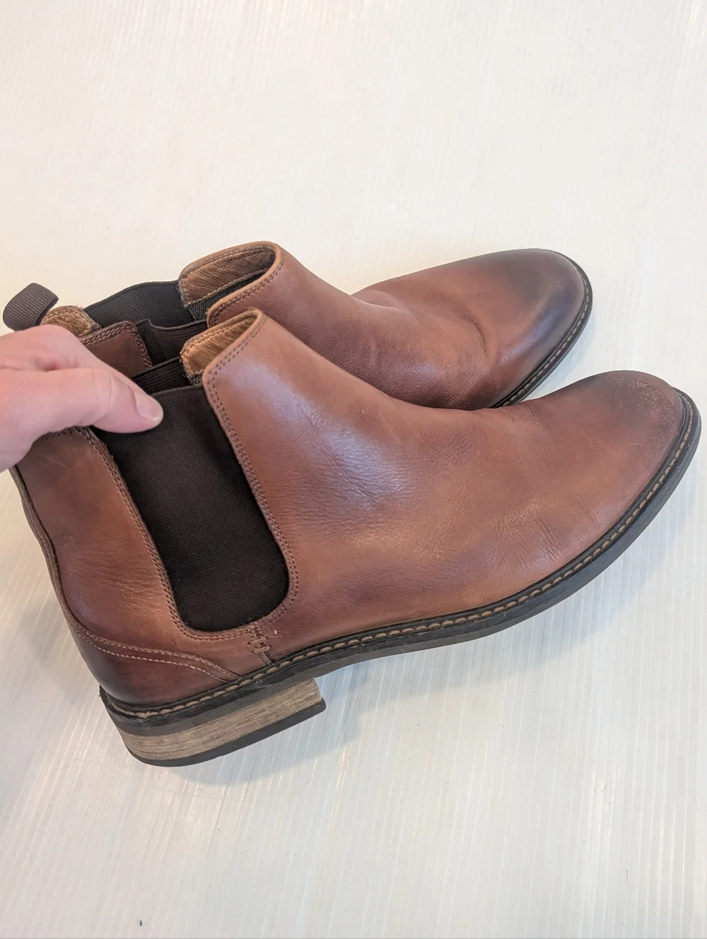 VIONIC Kingsley Men's Brown Leather Chukka Chelsea Ankle Boots Size 13